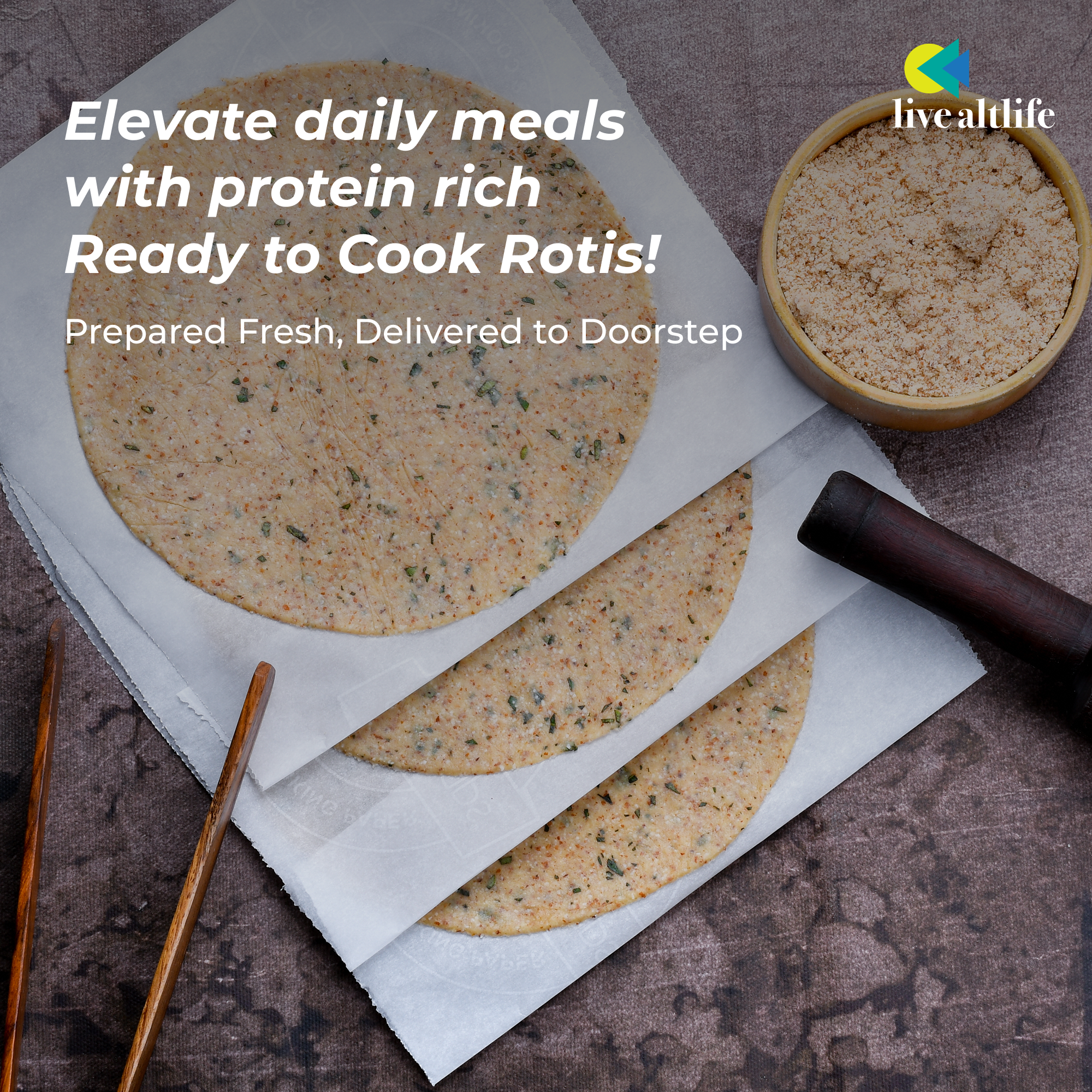 (Internal) Ready-to-cook Roti (Curry Leaves, High Protein, Grain Free)