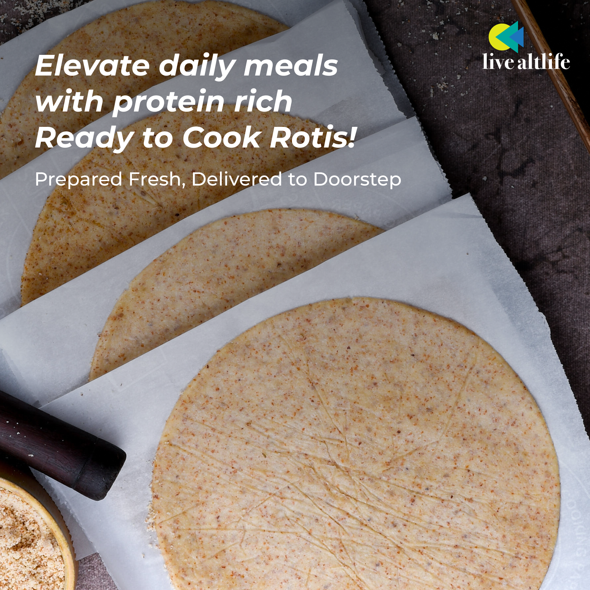 Ready-to-cook Roti (Plain, High Protein, Grain Free)