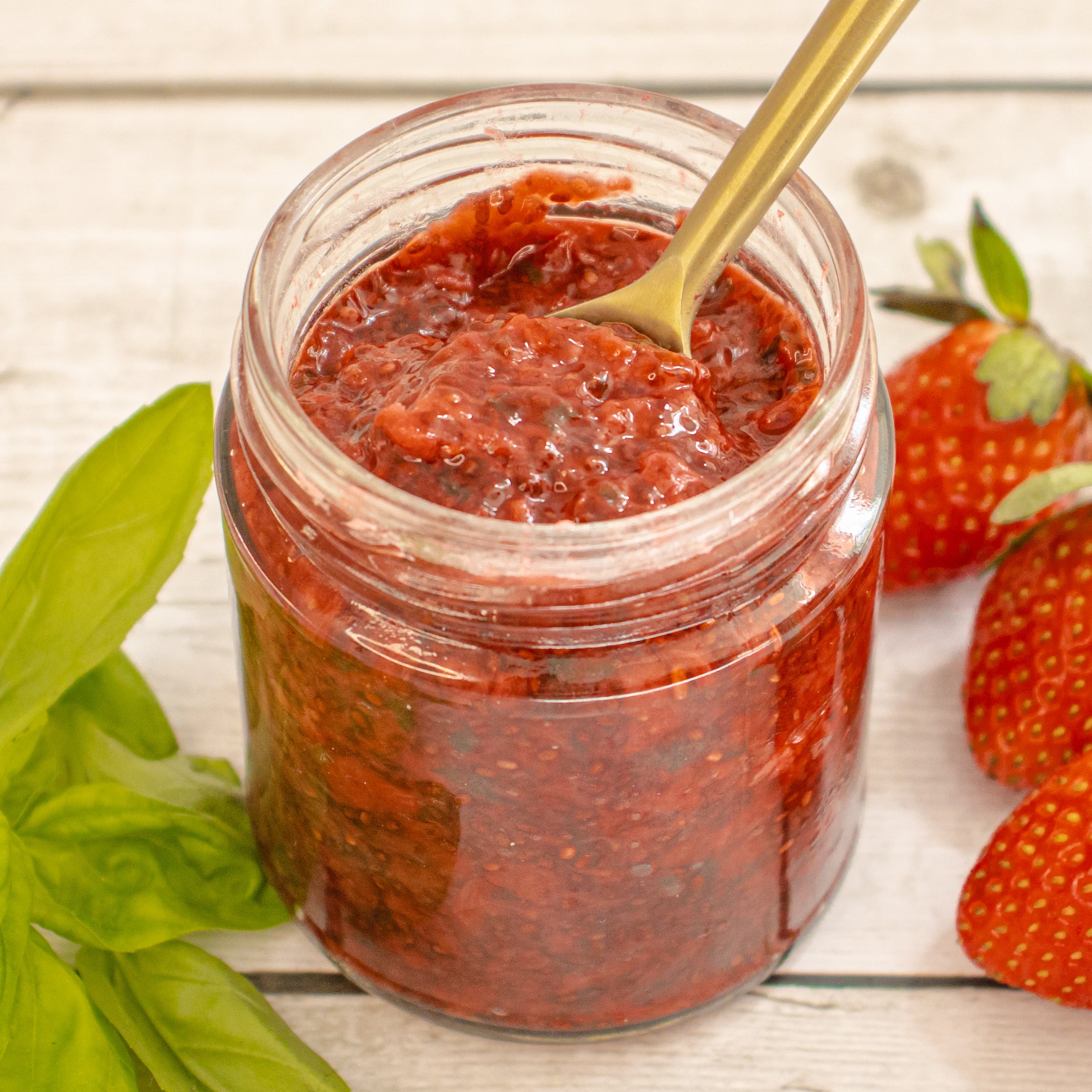 Strawberry & Basil Preserve (200g, Sugar/Grain Free)