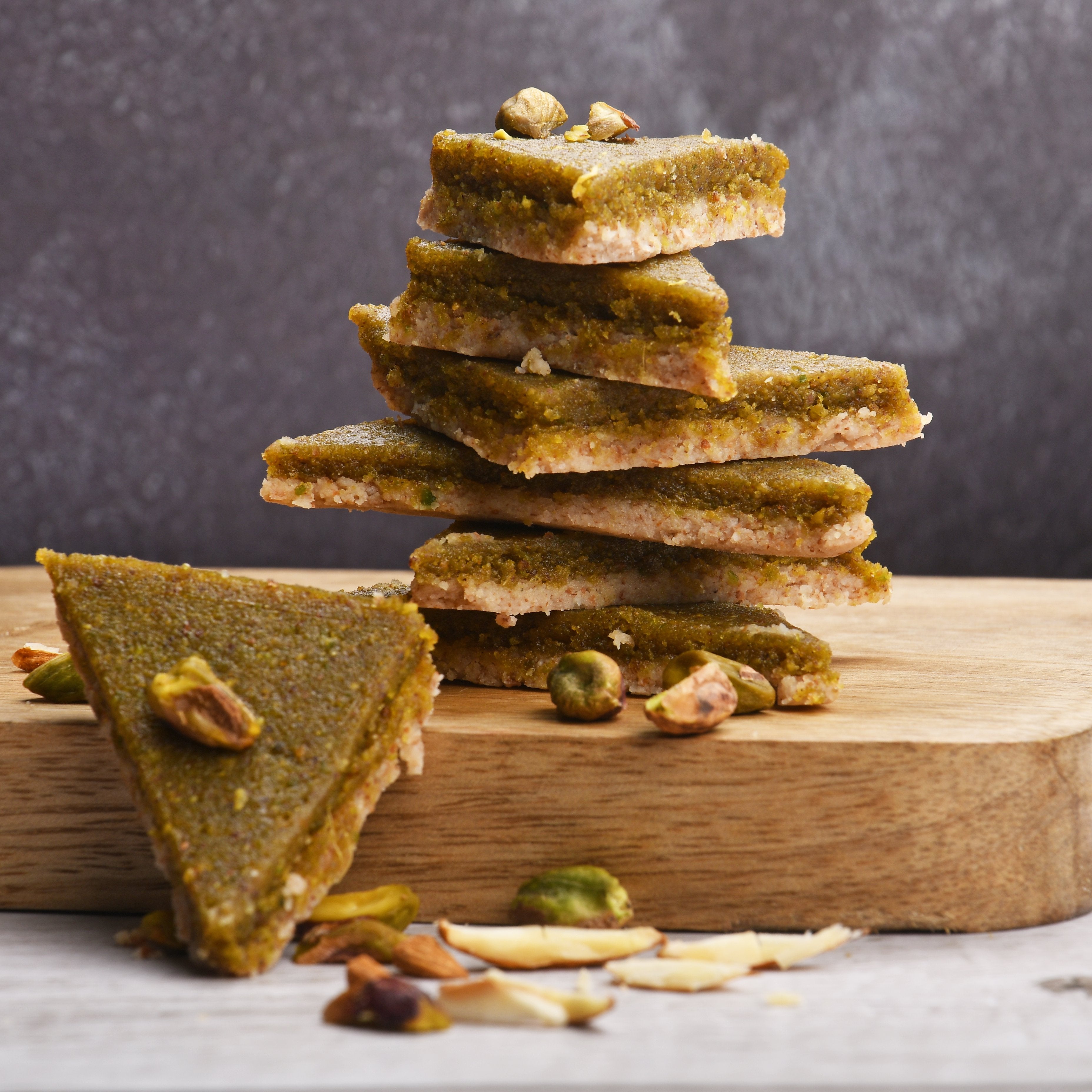 Almond & Pista Barfi (10, Sugar/Grain Free)