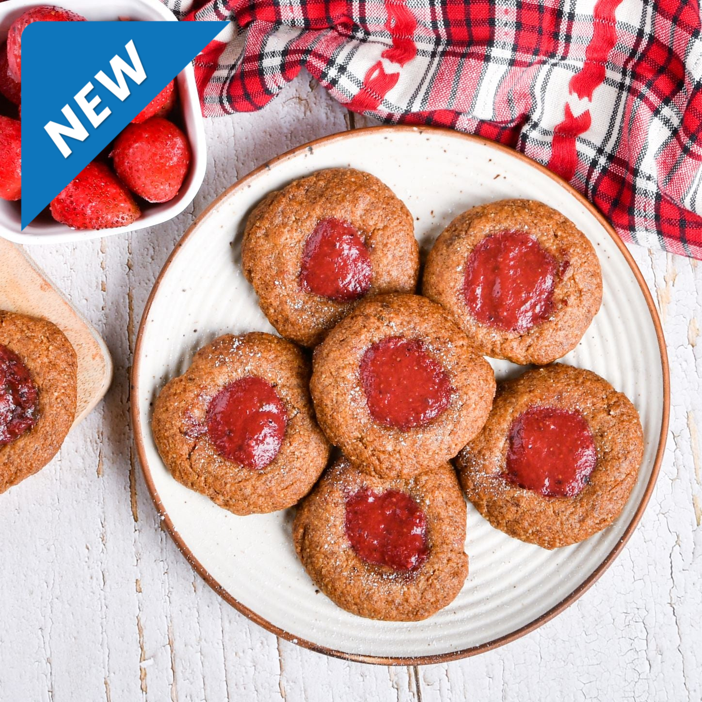 Strawberry Thumbprint Cookies (6, Sugar/Grain Free)